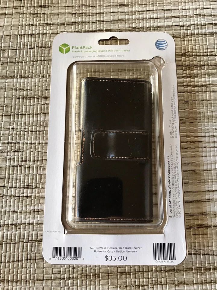 Funda de cuero AGF Premium compatible con la mayoría de los teléfonos de tamaño mediano NUEVO Foto 2 de 3