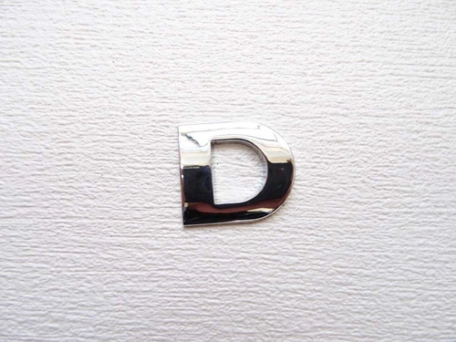 LETTER D FULL METAL SILVER 3D SELF-ADHESIVE CAR BADGE HOME EMBLEM STICKER