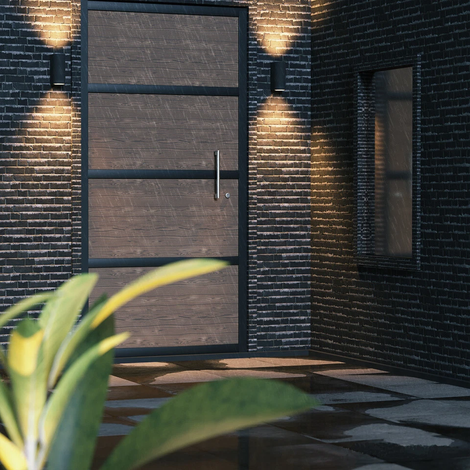 LEDBRITE Black Outdoor Wall Light Up Down Garden Porch Patio Door Lamp GU10s - Image 3 of 4