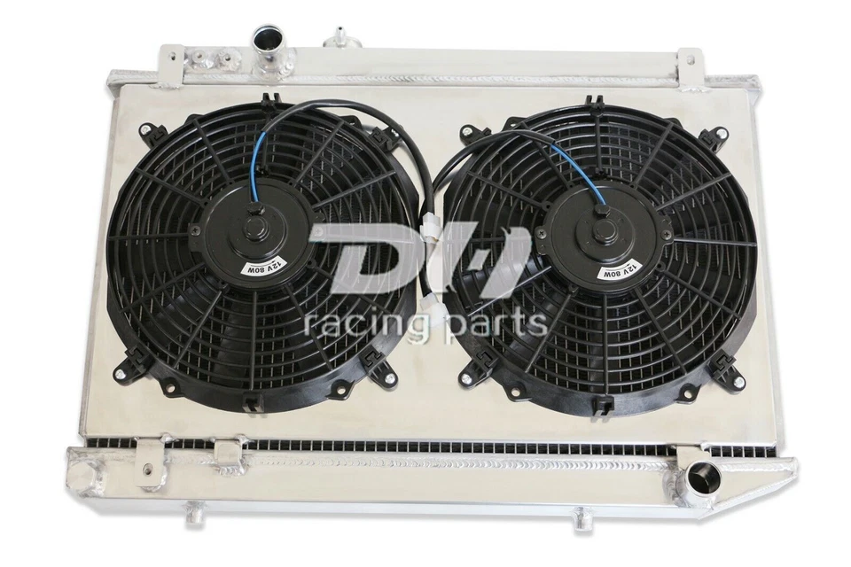 Radiador de aluminio de 3 filas + cubierta ventilador de 12" para Toyota Supra 3.0 1986-1992 turbo/base Foto 2 de 4