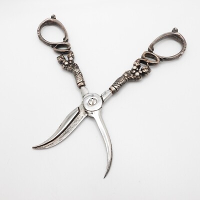 Sterling Silver Grape Handle Shear Scissors - 6.75