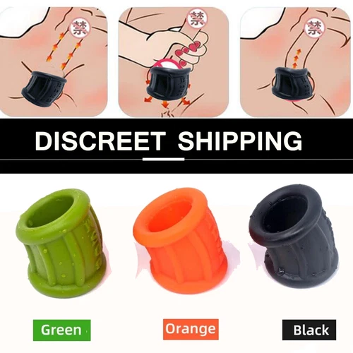 Silicone Ball Stretcher Scrotum Ring Squeeze Testicle Penis Ring Enhancer BDSM - Picture 4 of 39