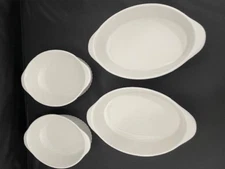 Set of 4 Porcelain Oval Individual Au gratin Baking Serving Dishes 15 oz