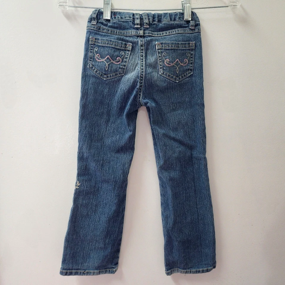 Jeans Bongo Niñas Talla 5 Niños Grandes Corte Bota Y2K De Colección Bordados Deslumbrante Denim Foto 2 de 4