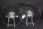 Pair of Steuben Floral Dessert Plates