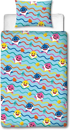 Baby Shark Rainbow Single Duvet Cover Reversible Bedding Set - Picture 2 of 4