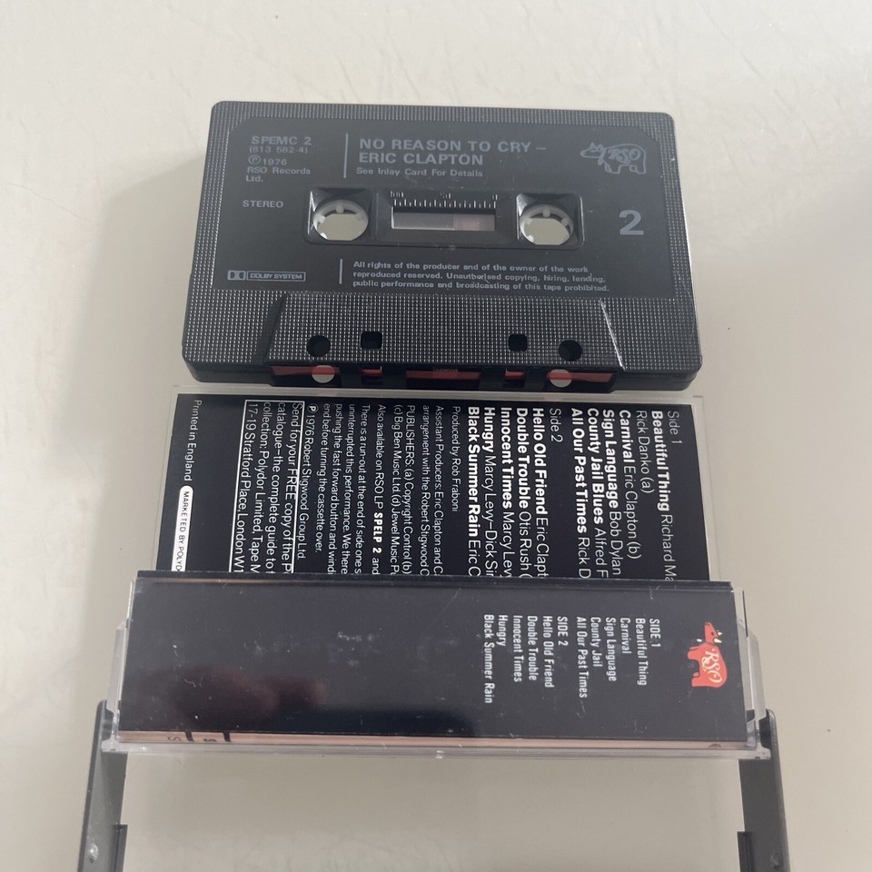 Eric Clapton - No Reason To Cry - Black Shell Cassette Tape Tested ...