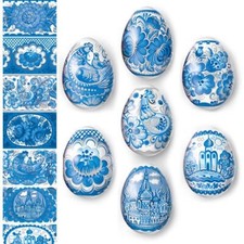 Easter Egg Wraps Heat Shrink Wrap Sleeves Decoration Sticker Pysanka Flowers