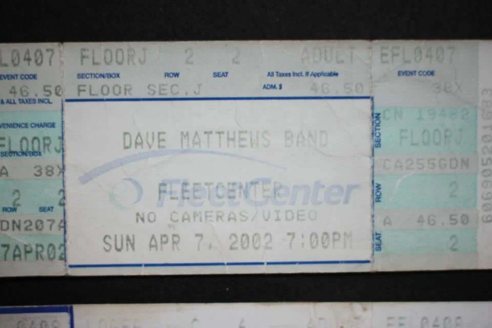 DAVE MATTHEWS BAND Ticket Stubs - April 7 &8, 2002 - Fleet Center Boston, MA - Image 2 of 3