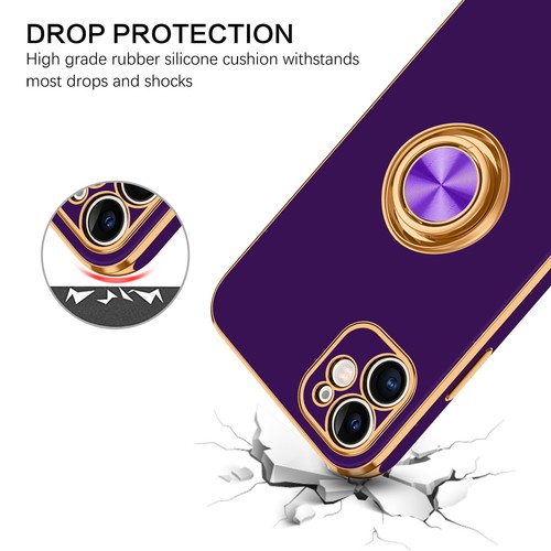 For iPhone 11 6.1" Case Shockproof Protective Rugged Cover & Golden Ring Holder - Bild 10 von 136