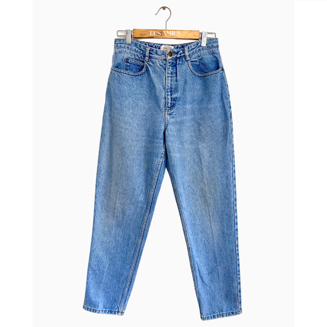Vintage Talbots Womens 100% Cotton Blue High Waist Rigid Denim Jeans Pants
