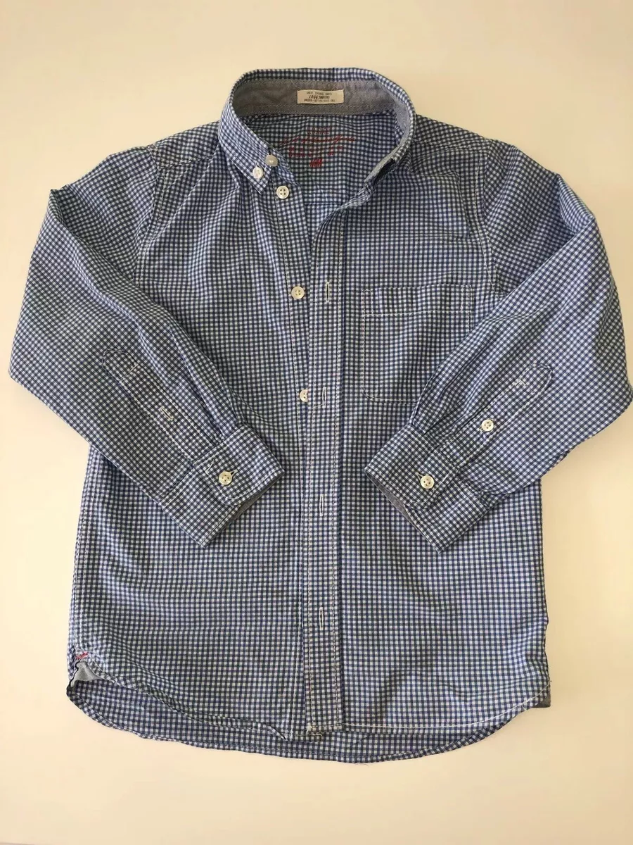 CHEMISE A CARREAUX BLEUS ET BLANCS H ET M 7 ANS eBay