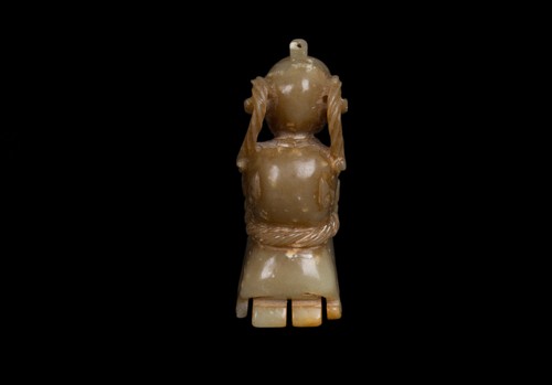 Ein Paar Ahnen -/ schamanistische Figuren aus Jade / Nephrit, China, 20. Jh. - Bild 13 von 15