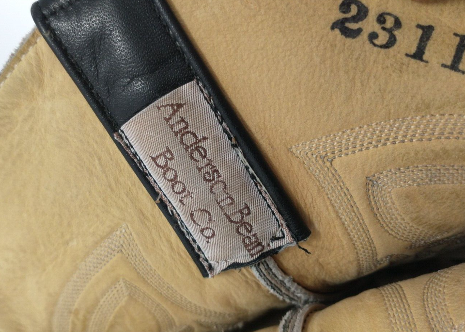 Vintage Anderson Bean GENUINE SNAKE SKIN Cowboy Boots MENS SIZE 11D