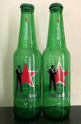 Vintage 2015 Heineken James Bond 007 Spectre Limited edition Empty Glass Bottles