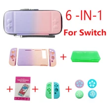 For Nintendo Switch Travel Carrying Bag Thumb Stick Grip Caps Protector Case