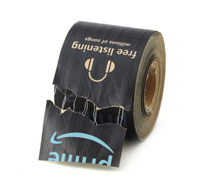 1Roll 76mm*50m Carton Sealing Wet Water Kraft Paper Tape,Amazon Tape Christmas