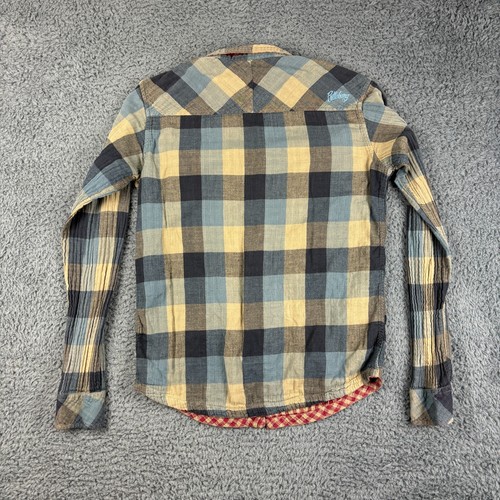 Billabong Shirt Mens Small Check Flannel Reversible Pearl Snap Western Pockets - Picture 9 of 15
