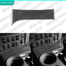 Real Carbon Fiber Console Storage Panel Cover Trim For Toyota FJ Cruiser 2007-21