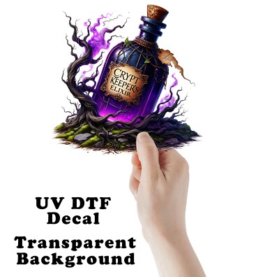 Halloween Crypt Keeper's Elixir UV DTF Transparent Sticker / Decal