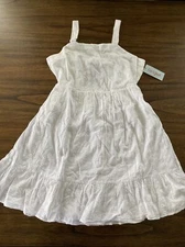 White Girls' Tie-Back Sleeveless Woven Dress - Cat & Jack, Size XXL (18), Cotton