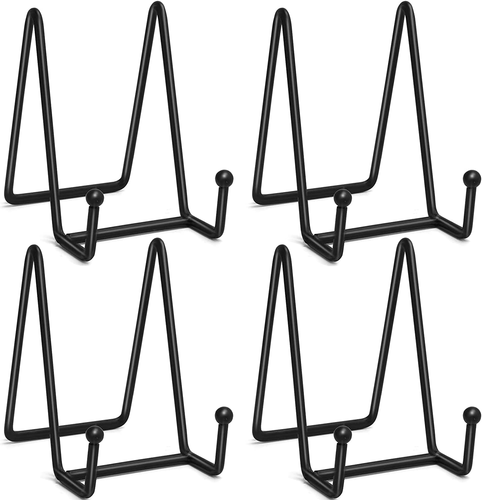 Plate Stands for Display 4 Pcs 4-1/4 Inch Holder Metal Iron Picture Frame