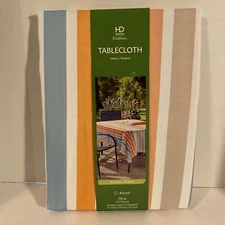 HD Designs Outdoors Tablecloth Round 70in100 % Polyester KendallStripe Design