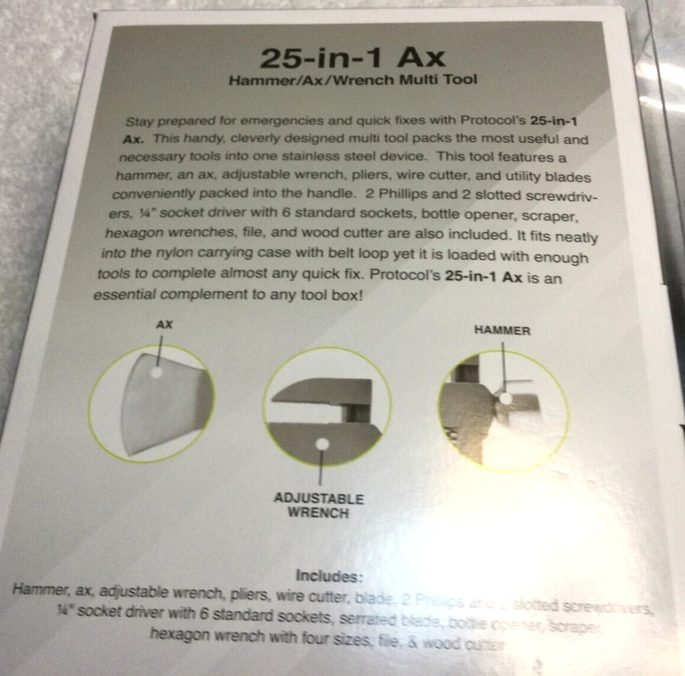 MULTI-TOOL & AX - 25 Tools in 1 + CASE & SOCKET DRIVER SET - Great GIFT!