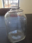 Vintage BORDEN'S One Gallon Four Sided Glass Milk Bottle Jug + Metal Handle RARE
