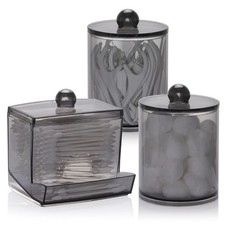 3 Pack Qtips Dispenser Bathroom Container, 10/12 Oz Big Cotton Ball Holder, Apot