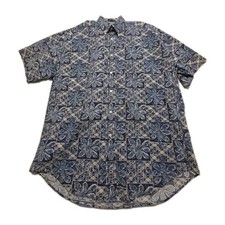 Official Tommy Hilfiger Blue White Floral Patterned Button Up Shirt Size Small