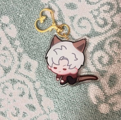 Love and Deepspace Sylus CatCoffee Keychain   Tail Rotates 360°! Super Cute!