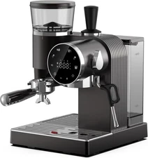 Avigator 20 Bar Espresso Machine with Milk Frother and Built-in Grinder