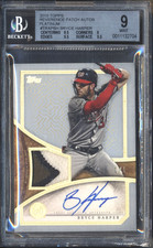 Bryce Harper 2019 Topps Reverence Platinum 3 Color Patch Auto 1/1 BGS 9/10