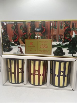 New Elton John Slatkin Co The Woodside Collection Set of 3 Scented Candles