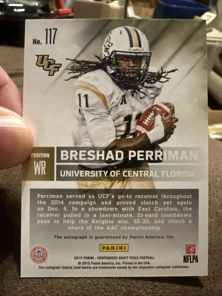 Breshad Perriman 2015 Panini Contenders Draft Picks Season Ticket Auto Rookie RC - Image 4 of 4