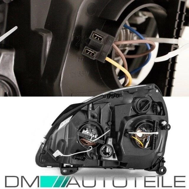 SET Scheinwerfer +2x H7 Birnen V6 Schwarz Renault Clio II bj.01-05 +3J GARANTIE - Bild 2 von 4