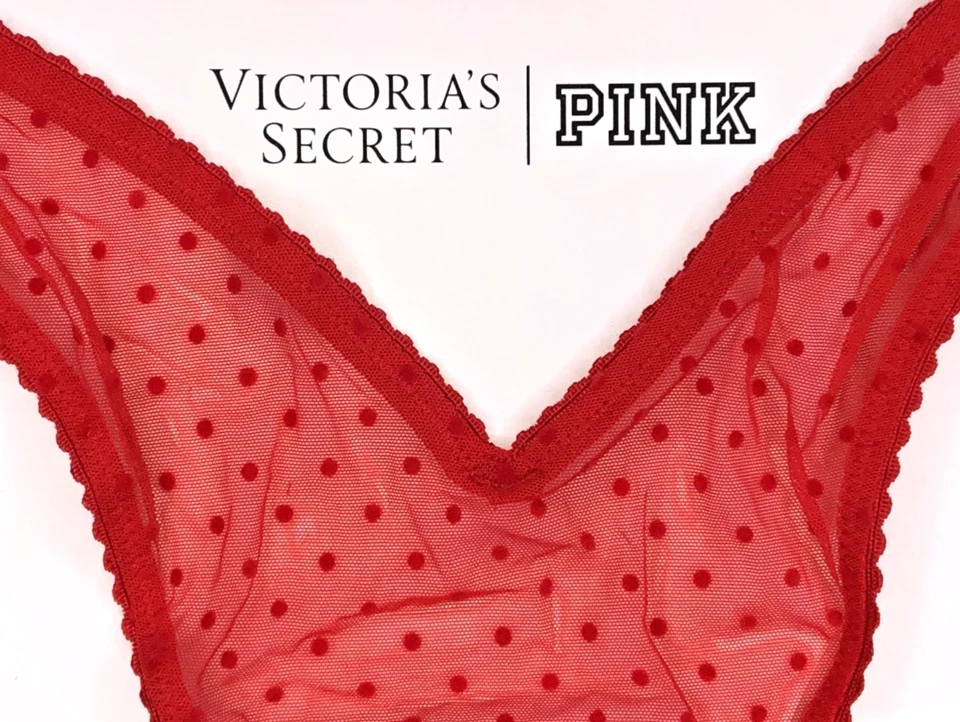 Victoria's Secret Very Sexy NWT XL Red Jingle Bell Mesh Thong Panty Bow - Image 4 of 4