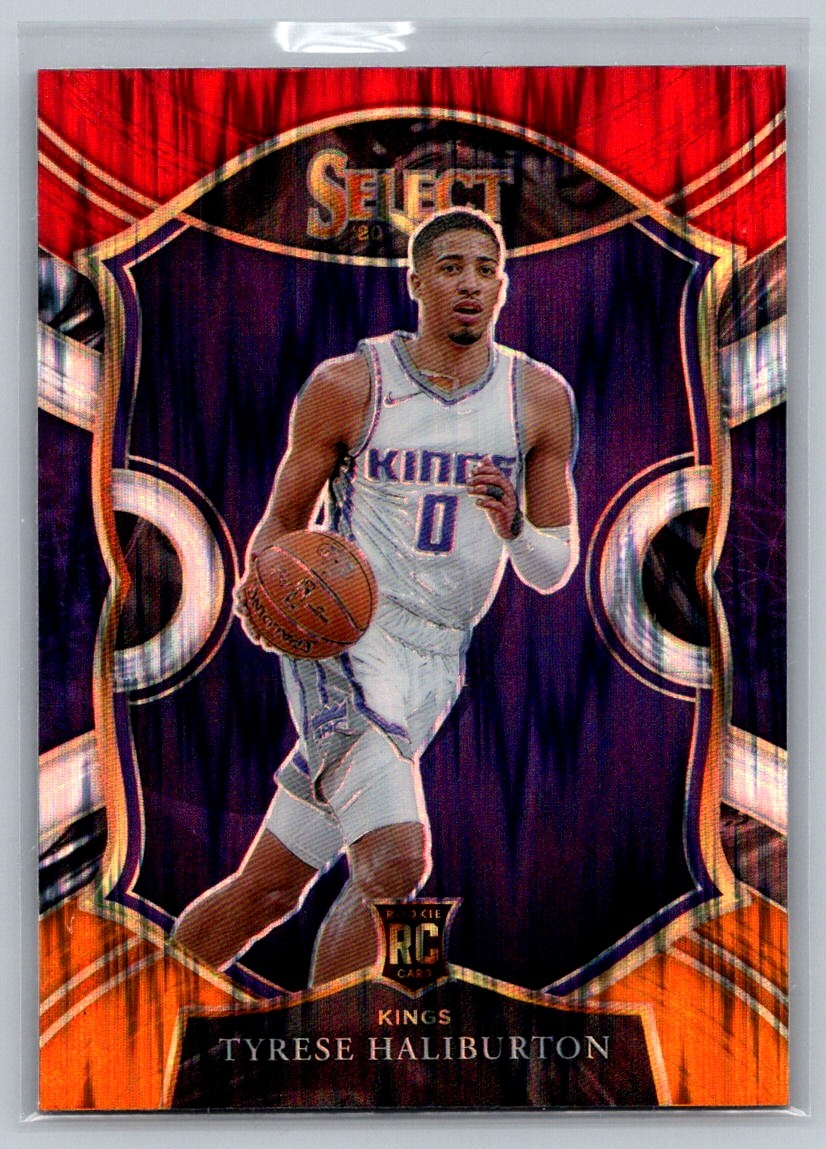 2020-21 Panini Select #72 Tyrese Haliburton Red White Orange Flash