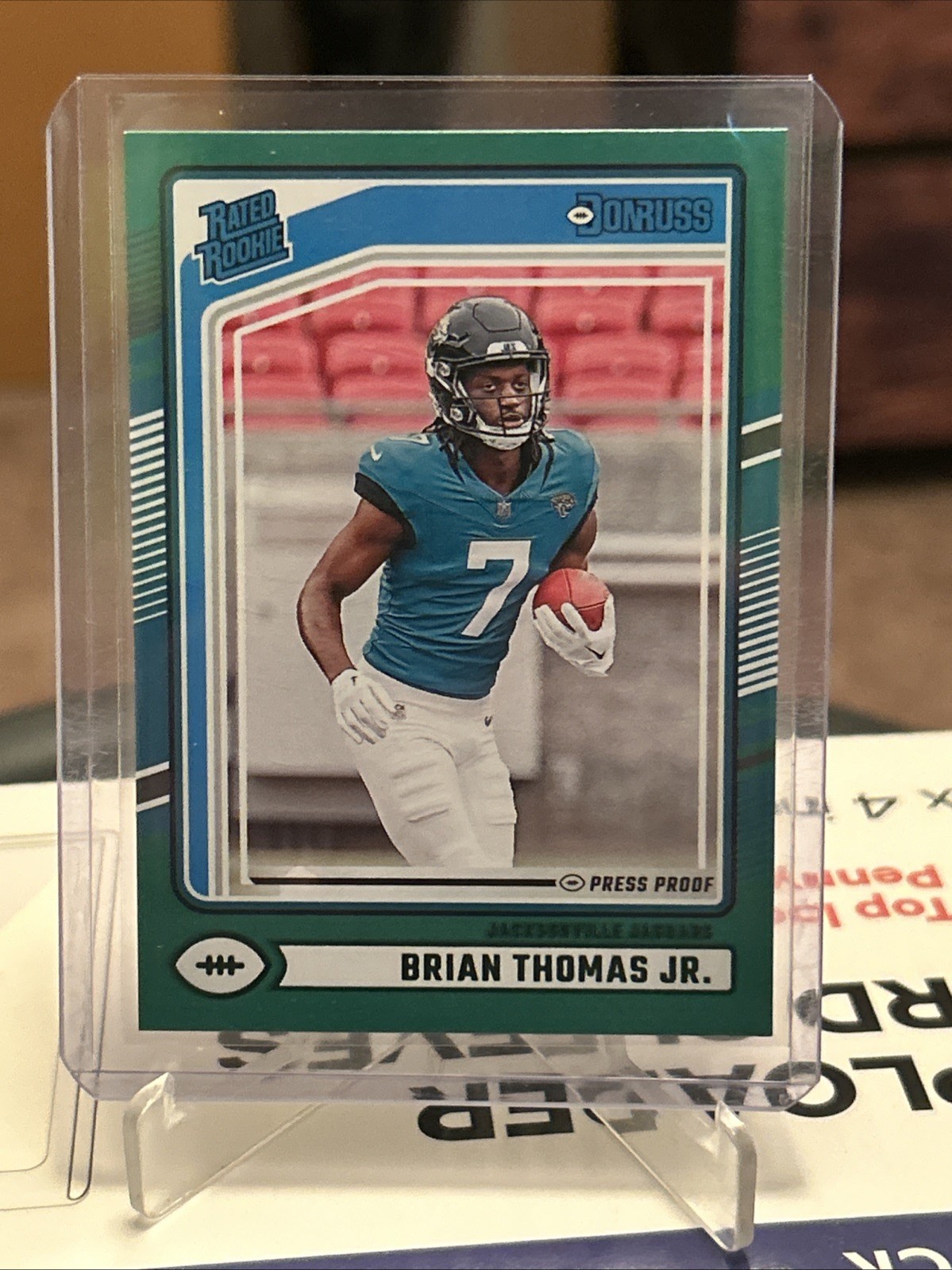 2024 Panini Donruss - Rated Rookie Brian Thomas Jr. #313 Press Proof Green (RC)