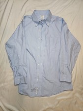 Brooks Brothers Regent 16.5 33 Blue Check Non Iron Supima Cotton Dress Shirt