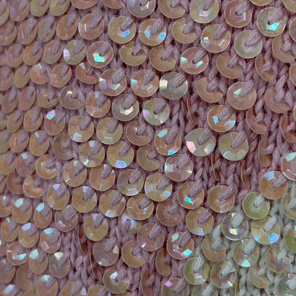 Свитер Adrienne Vittadini Petite с блестками бисером средний розовый бежевый Ramie цветочный - Изображение 3 из 4