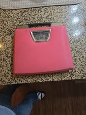 Vintage 60s 70s Pink Borg Bathroom Scale Working Great Condition