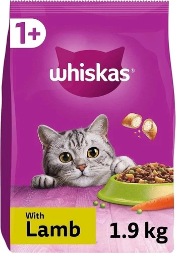 Whiskas 1+ Adult Complete Dry Cat Food Chicken Tuna Lamb Bulk Pack Cat Biscuits