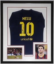 Lionel Messi Autographed Barcelona Jersey JSA COA LOA Professionally Framed