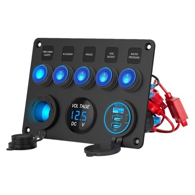 Universal Marine Control Panel With 30W USB rapid Charging And Blue Light