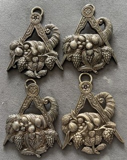 MASONIC: Craft Lodge Stewards Vintage Collar Jewels (Set of 4)