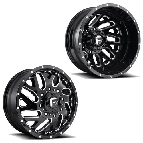 20x8.25 D581 Fuel Triton Black Milled PRE-11 GM DUALLY Wheels 8x6.5 Set of 6