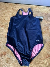 TYR Girls Standard Durafast Elite Ella Maxfit Swimsuit Black Size XL (14-16) NWT