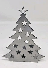 Vintage Metal Christmas Tree Tealight Candle Holder 5" Candle Illusions Unused 